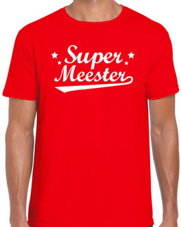 Bellatio Decorations Super meester cadeau t-shirt rood heren L