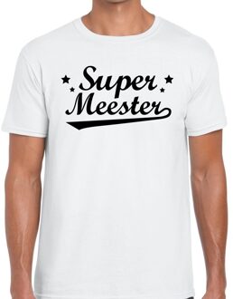 Bellatio Decorations Super meester cadeau t-shirt wit heren 2XL