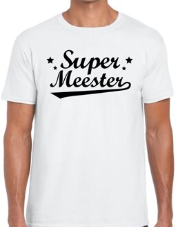 Bellatio Decorations Super meester cadeau t-shirt wit heren
