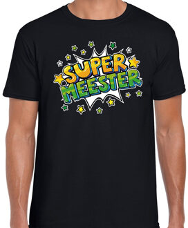 Bellatio Decorations Super meester cadeau t-shirt zwart voor heren L