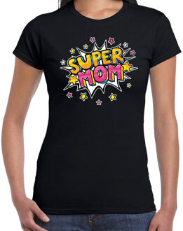 Bellatio Decorations Super mom cadeau t-shirt zwart voor dames 2XL