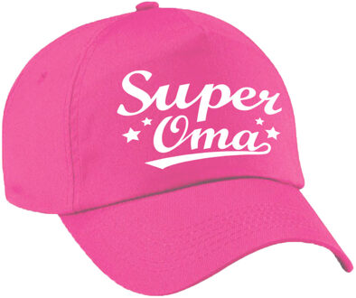 Bellatio Decorations Super oma cadeau pet /cap roze voor volwassenen