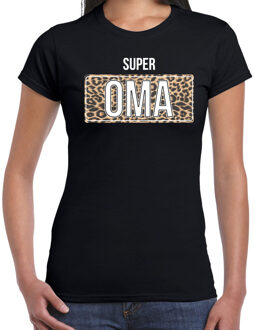 Bellatio Decorations Super oma cadeau t-shirt met panter print zwart voor dames 2XL