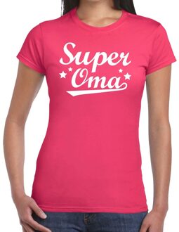 Bellatio Decorations Super oma cadeau t-shirt roze dames L