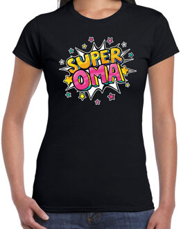 Bellatio Decorations Super oma cadeau t-shirt zwart voor dames L