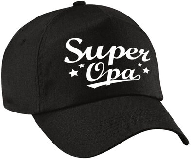 Bellatio Decorations Super opa Cadeau Pet - baseball cap - zwart - voor heren - kado voor opa - vaderdag