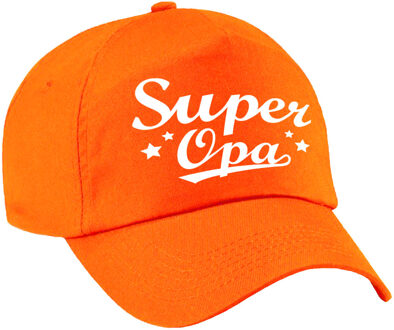 Bellatio Decorations Super opa cadeau petje -baseballcap - oranje - voor volwassenen