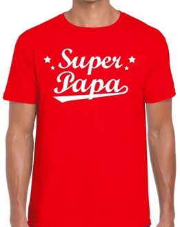 Bellatio Decorations Super papa cadeau t-shirt rood voor heren 2XL