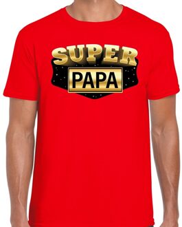 Bellatio Decorations Super papa cadeau t-shirt rood voor heren 2XL