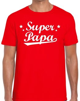 Bellatio Decorations Super papa cadeau t-shirt rood voor heren