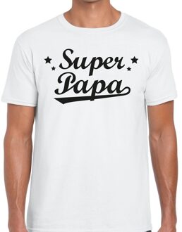 Bellatio Decorations Super papa cadeau t-shirt wit voor heren 2XL