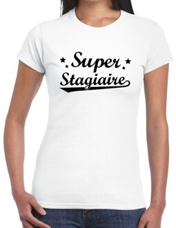 Bellatio Decorations Super stagiaire cadeau t-shirt wit voor dames S