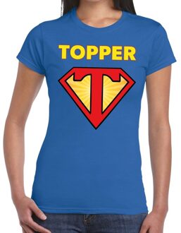 Bellatio Decorations Super Topper logo t- shirt blauw dames