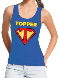 Bellatio Decorations Super Topper tanktop dames blauw  / mouwloos shirt Super Topper  dames L