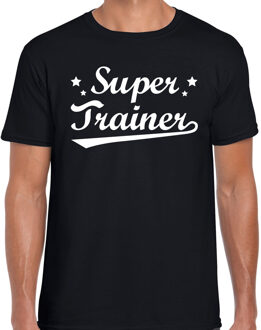 Bellatio Decorations Super trainer t-shirt zwart heren - beroepen shirt 2XL