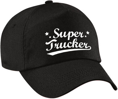 Bellatio Decorations Super trucker pet /cap zwart voor volwassenen - vrachtwagenchauffeur cadeau - Verkleedhoofddeksels