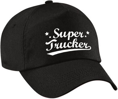 Bellatio Decorations Super trucker pet /cap zwart voor volwassenen - vrachtwagenchauffeur cadeau