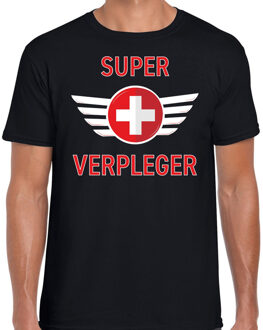 Bellatio Decorations Super verpleger cadeau t-shirt zwart voor heren