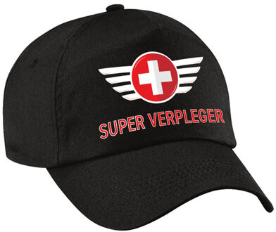 Bellatio Decorations Super verpleger pet zwart voor heren - zorgpersoneel baseball cap - waardering / steun petten