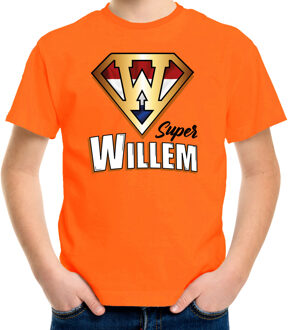 Bellatio Decorations Super Willem t-shirt oranje voor kinderen - EK/WK - Koningsdag shirts 110-116 (XS)