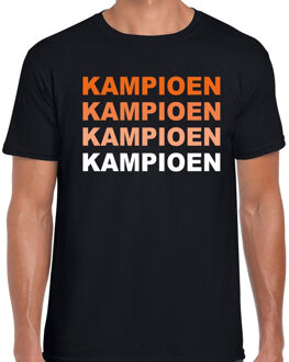 Bellatio Decorations Supporter kampioen t-shirt zwart voor heren - Holland / EK - WK / sport supporter shirt  / tekst shirt 2XL