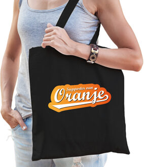 Bellatio Decorations Supporter van oranje cadeau tas zwart voor dames en heren