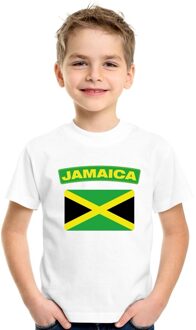 Bellatio Decorations Supporters kleding - t-shirt van vlag Jamaica - wit - voor kinderen - korte mouwen - sport