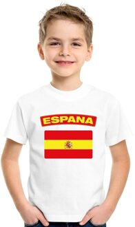 Bellatio Decorations Supporters kleding - t-shirt van vlag Spanje - wit - voor kinderen - korte mouwen - sport