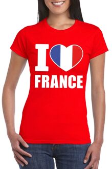 Bellatio Decorations Supporters t-shirt - I love France - Frankrijk - rood - voor dames - kleding