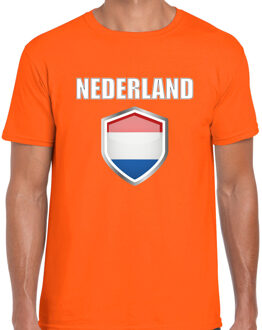 Bellatio Decorations Supporters T-shirt voor heren - oranje - Nederland thema - supporters kleding - sport XL