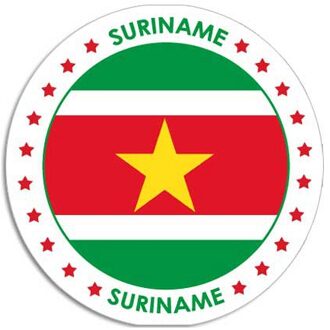 Bellatio Decorations Suriname sticker rond 14,8 cm landen decoratie