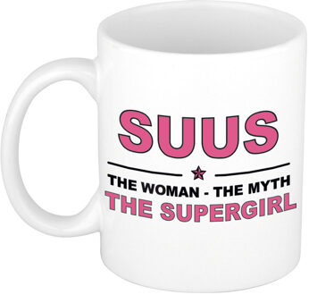 Bellatio Decorations Suus The woman, The myth the supergirl collega kado mokken/bekers 300 ml Oudroze