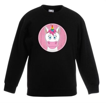 Bellatio Decorations Sweater eenhoorn zwart kinderen