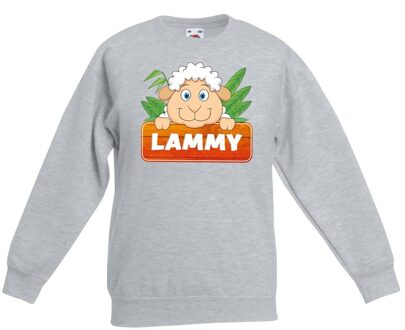 Bellatio Decorations Sweater grijs voor kinderen met Lammy het schaapje