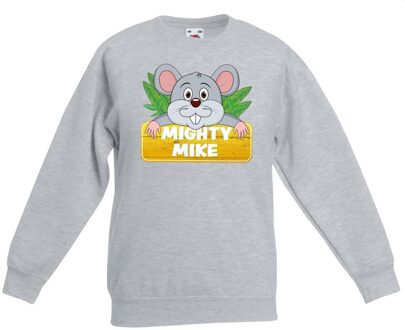 Bellatio Decorations Sweater grijs voor kinderen met muisje Mighty mike