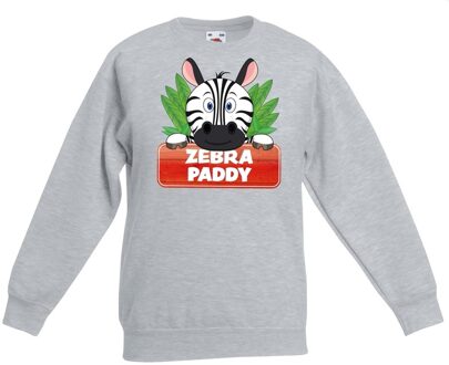Bellatio Decorations Sweater grijs voor kinderen met Paddy de zebra