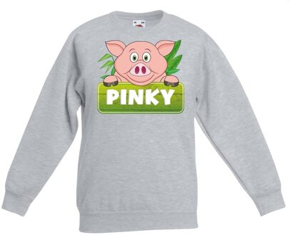 Bellatio Decorations Sweater grijs voor kinderen met Pinky de big