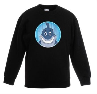 Bellatio Decorations Sweater haai zwart kinderen