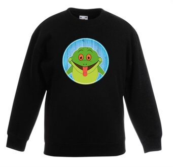 Bellatio Decorations Sweater kikker zwart kinderen