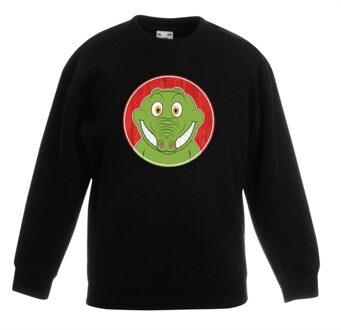 Bellatio Decorations Sweater krokodil zwart kinderen