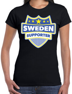 Bellatio Decorations Sweden supporter schild t-shirt zwart voor dames - Zweden landen t-shirt / kleding - EK / WK / Olympische spelen outfit 2XL