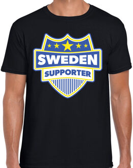 Bellatio Decorations Sweden supporter schild t-shirt zwart voor heren - Zweden landen t-shirt / kleding - EK / WK / Olympische spelen outfit 2XL