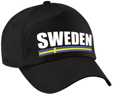 Bellatio Decorations Sweden / Zweden landen pet zwart dames en heren - Verkleedhoofddeksels