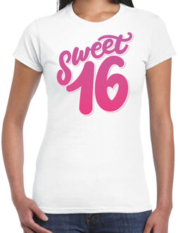 Bellatio Decorations Sweet 16 cadeau t-shirt / outfit wit dames - dames shirt 16 jaar - verjaardag kleding 2XL