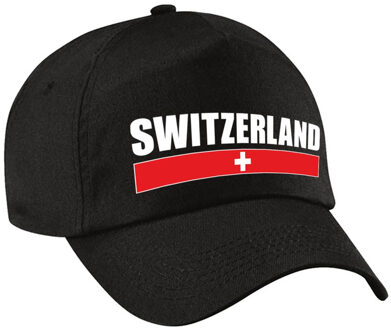 Bellatio Decorations Switzerland supporter pet / cap Zwitserland zwart volwassenen