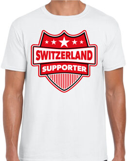 Bellatio Decorations Switzerland supporter schild t-shirt wit voor heren - Zwitzerland landen t-shirt / kleding - EK / WK / Olympische spelen outfit M