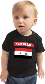 Bellatio Decorations Syria / Syrie landen shirtje met vlag zwart voor babys 62 (1-3 maanden)