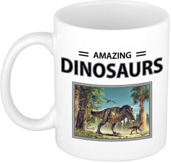 Bellatio Decorations T-rex dinosaurus mok met dieren foto amazing dinosaurs