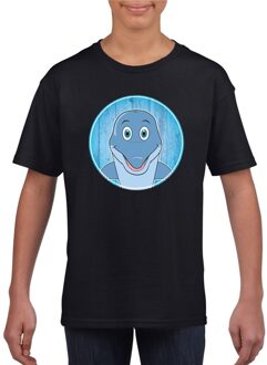 Bellatio Decorations T-shirt dolfijn zwart kinderen