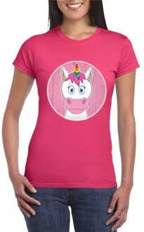 Bellatio Decorations T-shirt eenhoorn roze dames